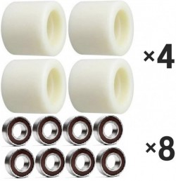 4× Gabelrolle 80x70 mm Nylon + 8× Rillenkugellager