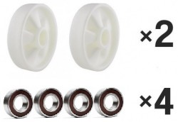 2× Lenkrad 200×50 mm Nylon + 4× Rillenkugellager