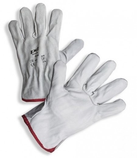 Pohodlné pracovné rukavice DP02 • z jemnej bielej lícovej hovädziny