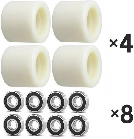 4× Gabelrolle 80x70 mm Nylon + 8× Rillenkugellager • für Palettenhubwagen