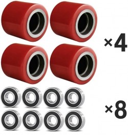 4× Gabelrolle 80x70 mm Polyurethan + 8×Rillenkugellager • für Palettenhubwagen