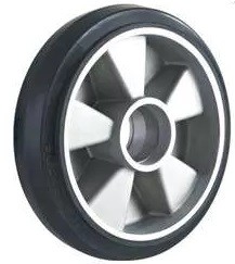 2× Lenkrad 200×50 mm Gummi + 4× Rillenkugellag • für Palettenhubwagen