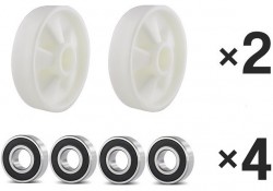 2× Lenkrad 200×50 mm Nylon + 4× Rillenkugellager • für Palettenhubwagen