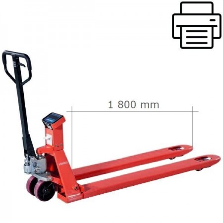 Długi wózek paletowy BFC6-8 • Z WAGĄ I DRUKARKĄ