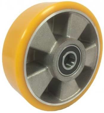 Polyuretanové řiditelné kolo 160mm • pro paletový vozík, vč. ložisek