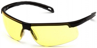 Žluté ochranné brýle s anti-scratch a anti-fog úpravou, UV filtr