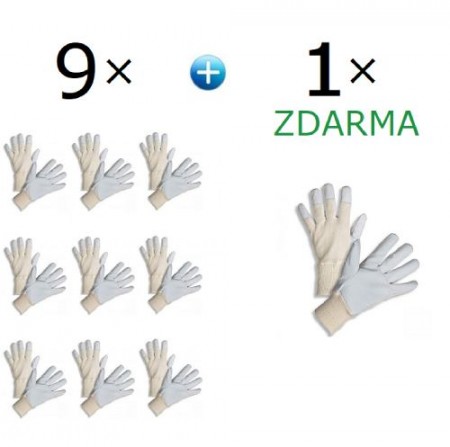 9× pracovní rukavice PD05 z jemné lícové kozinky + 1× pracovní rukavice PD05 ZDARMA