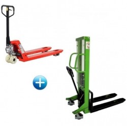 Základní paletový vozík DB2m + Vysokozdvižný vozík SDJ1012x